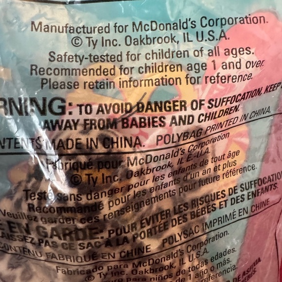 Ty Beanie Baby McDonalds Freckles The Leopard 1993 Toy Animal NEW - Picture 5 of 5